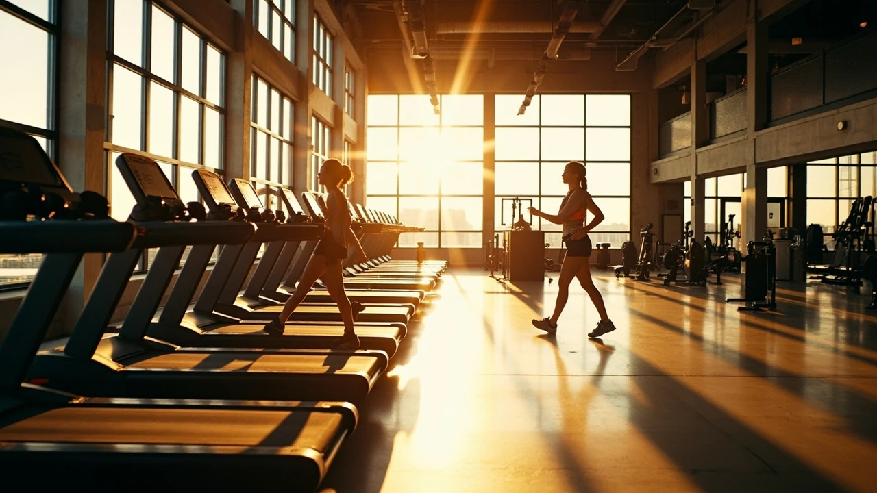 A row of cardio machines inside a Vasa Fitness gym