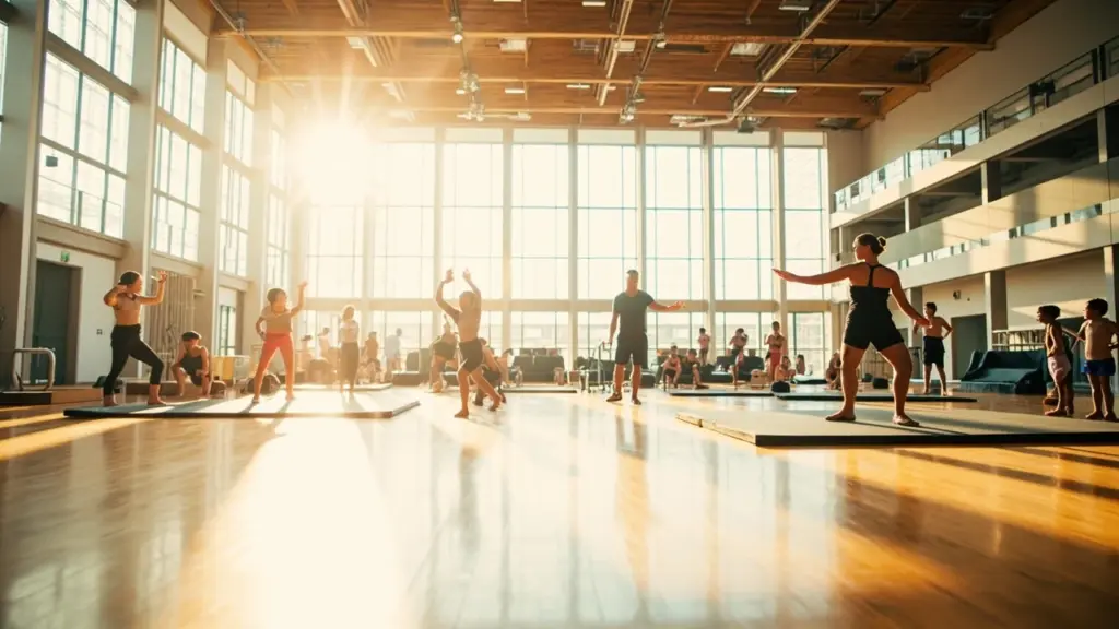 Young athletes training at a sports academy