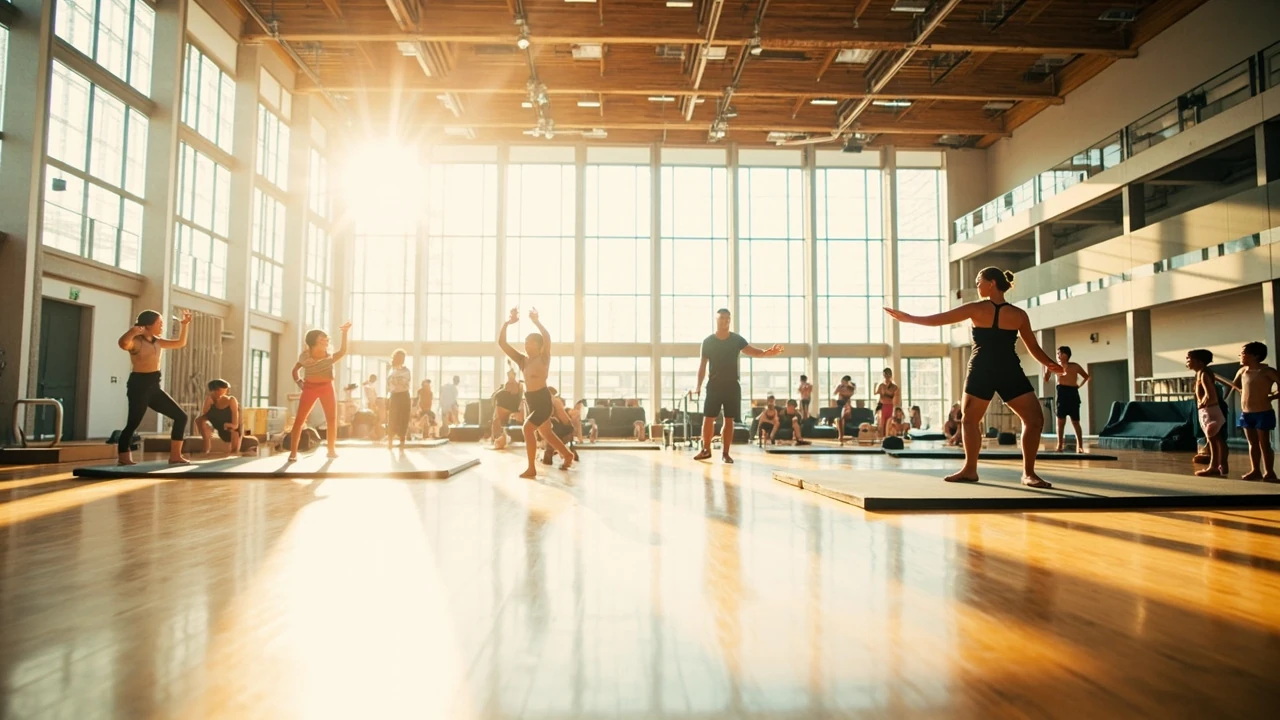 Young athletes training at a sports academy