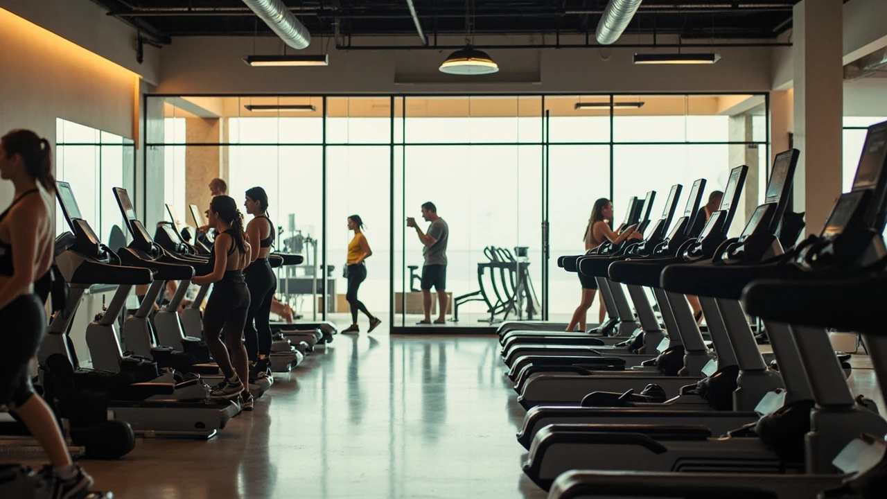 Chuze fitness gym interior with cardio equipment and group fitness studio