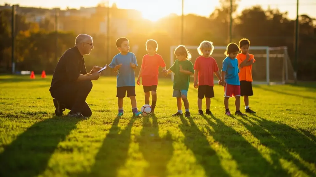 Youth athletes in i9 sports jerseys warming up on a community field