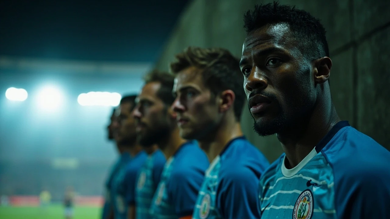 Guatemala national football team players during a CONCACAF match
