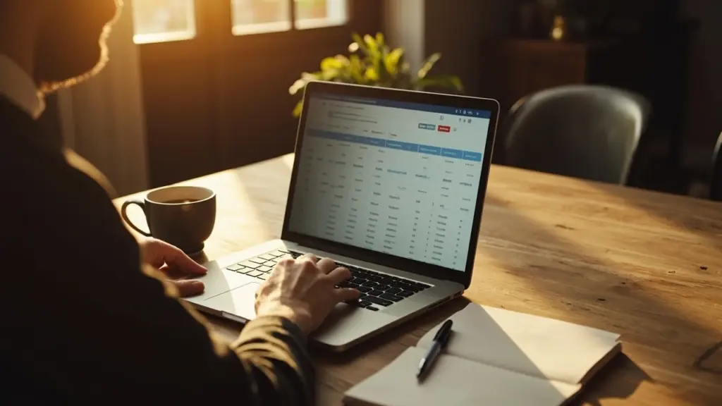 A person comparing BetMentor top betting sites on a laptop