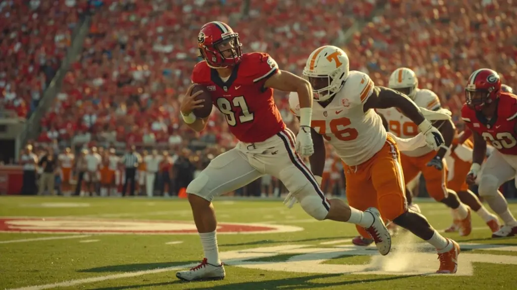 Georgia Bulldogs football vs Tennessee Volunteers football match player stats chart